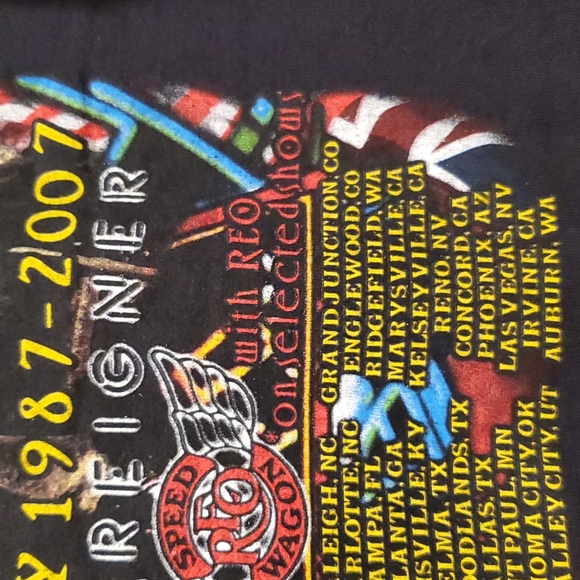 DEF LEPPARD 20th Anniversary tour concert tee XL REO Foreigner 1987 2007 ltd. ed - Picture 6 of 6